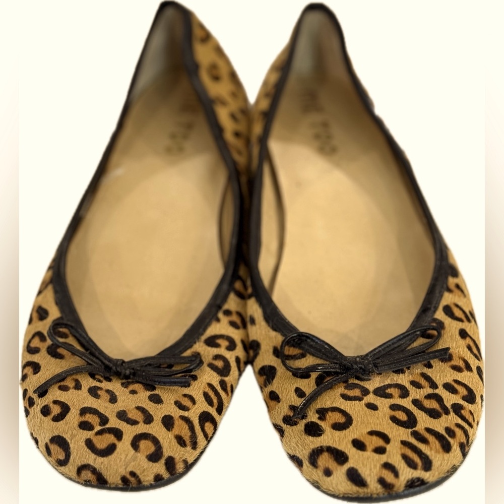Me Too leopard print horse hair ballet flats 8 NWOB